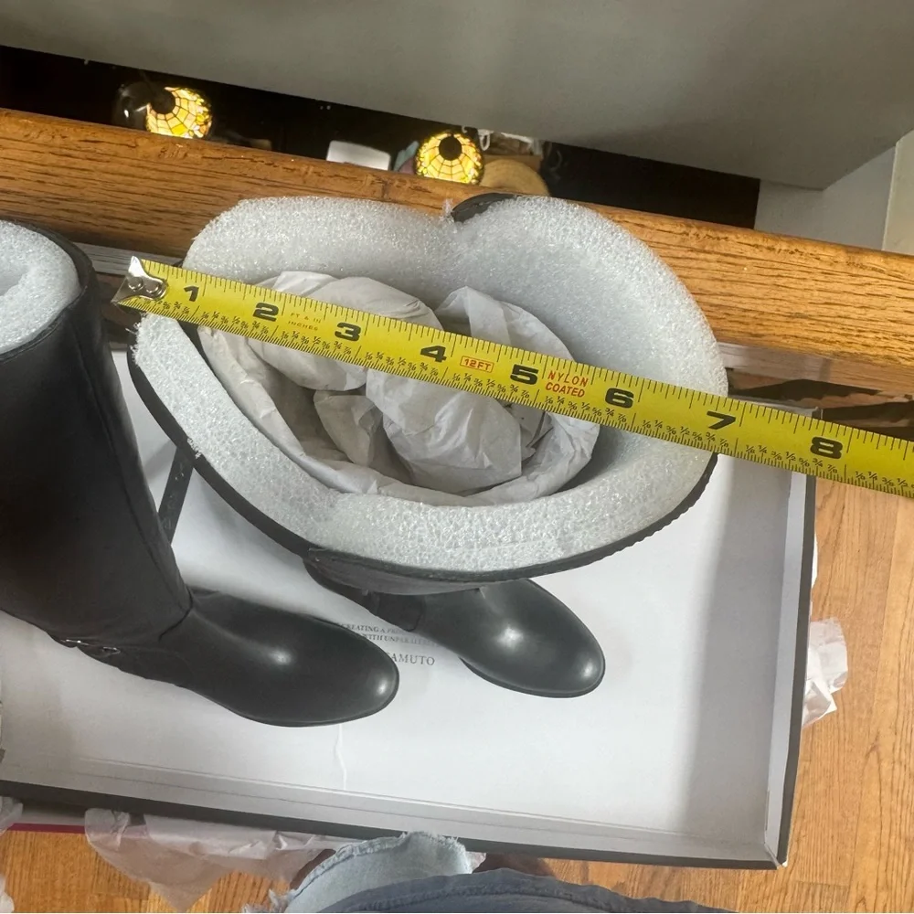 Vince Camuto Pauletta Gray Leather Tall Shaft wide calf boots 6.5 - Picture 7 of 10